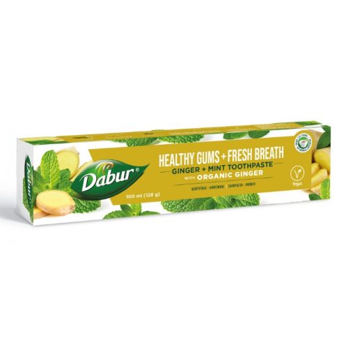 Dabur Ginger + Mint Herbal Fluoride Free Toothpaste with organic ginger, 100 ml