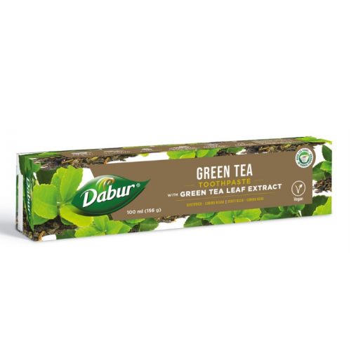 Dabur Green Tea Herbal Fluoride Free Toothpaste with green tea extract, 100 ml